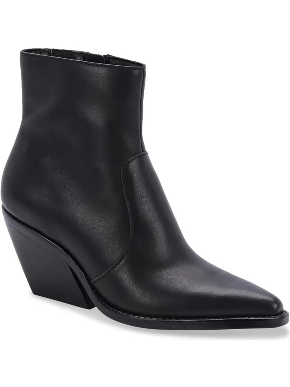 Dolce Vita Black Pointed Wedge Ankle Booties - Sculpted Heel